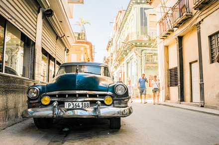 Old car on havana street stock photo containing cuba and havana, a Transportation Photo by O_kO