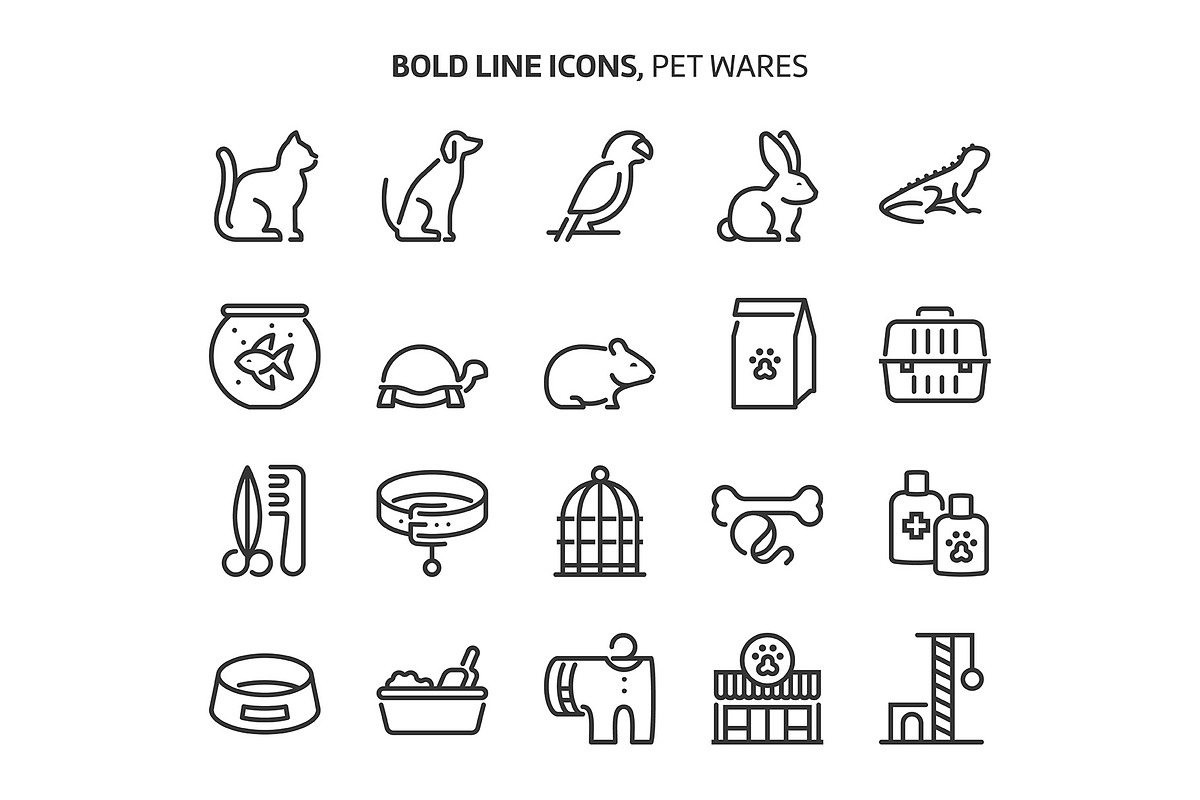 Bold Line Icons, an Outline Icon by Howcolour (Photo 51 of 151)
