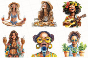 Watercolor Hippie Ladies Clipart, an Illustration by OK Design (Thumbnail 4 of 5)