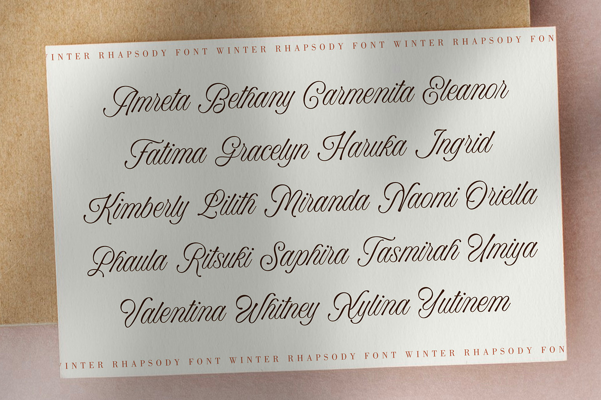 Winter Rhapsody - Calligraphy Font, a Script Font by Subectype Studio (Photo 5 of 9)