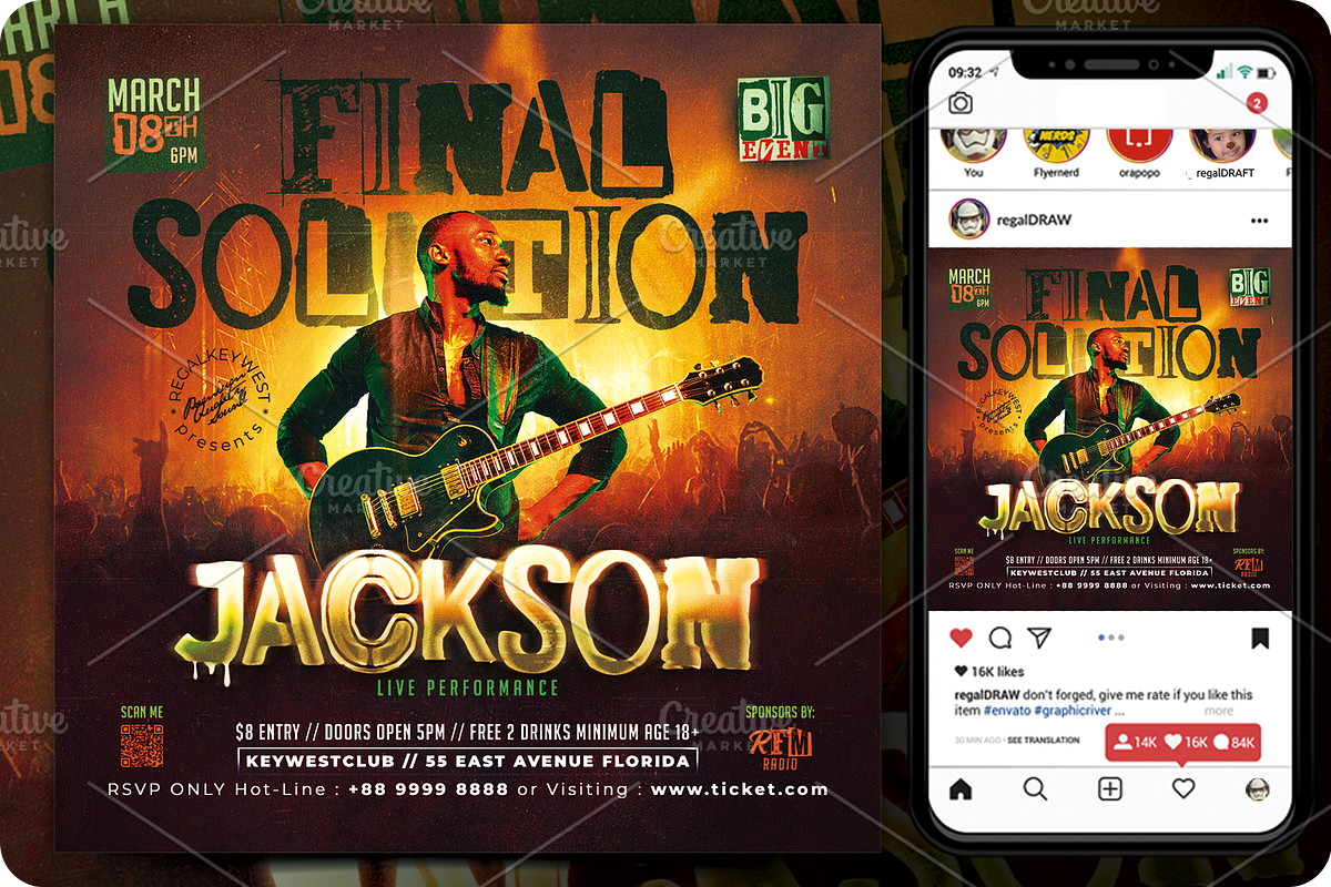 Music Concert Flyer, a Flyer Template by regalDRAW (Photo 1 of 3)