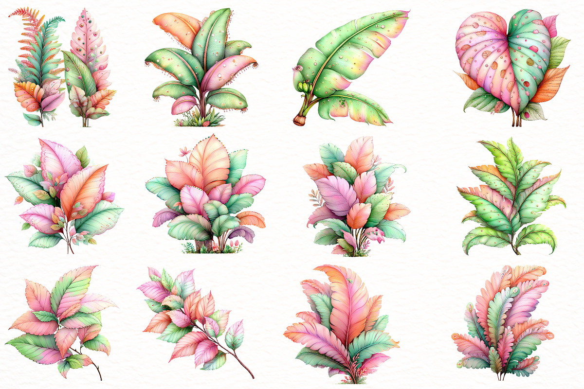 Whimsical Summer Tropical Leaf Clipa, an Illustration by Designworld (Photo 4 of 8)