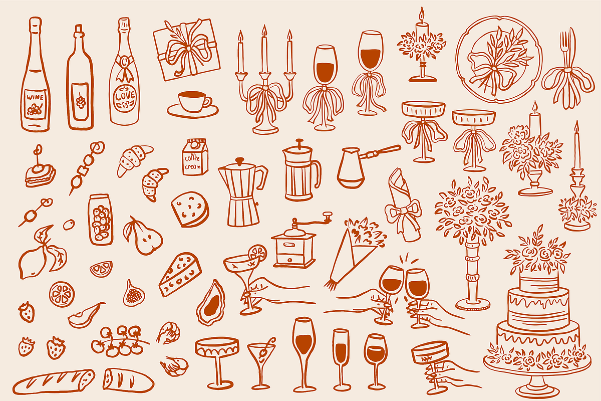 Whimsical Romantic Hand Drawn Set, a Decorative Illustration by Veronika Gotovceva (Photo 3 of 5)