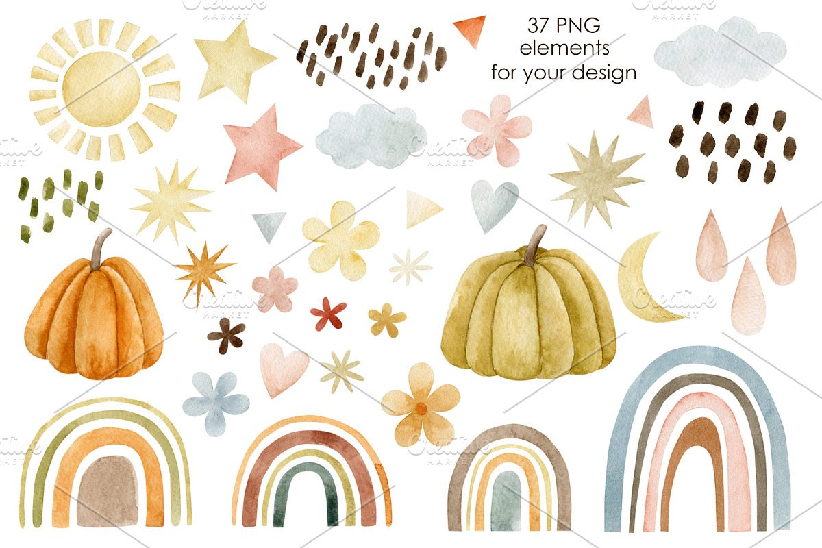 Watercolor autumn collection., a Decorative Illustration by Kira Konoshenko (Photo 5 of 26)