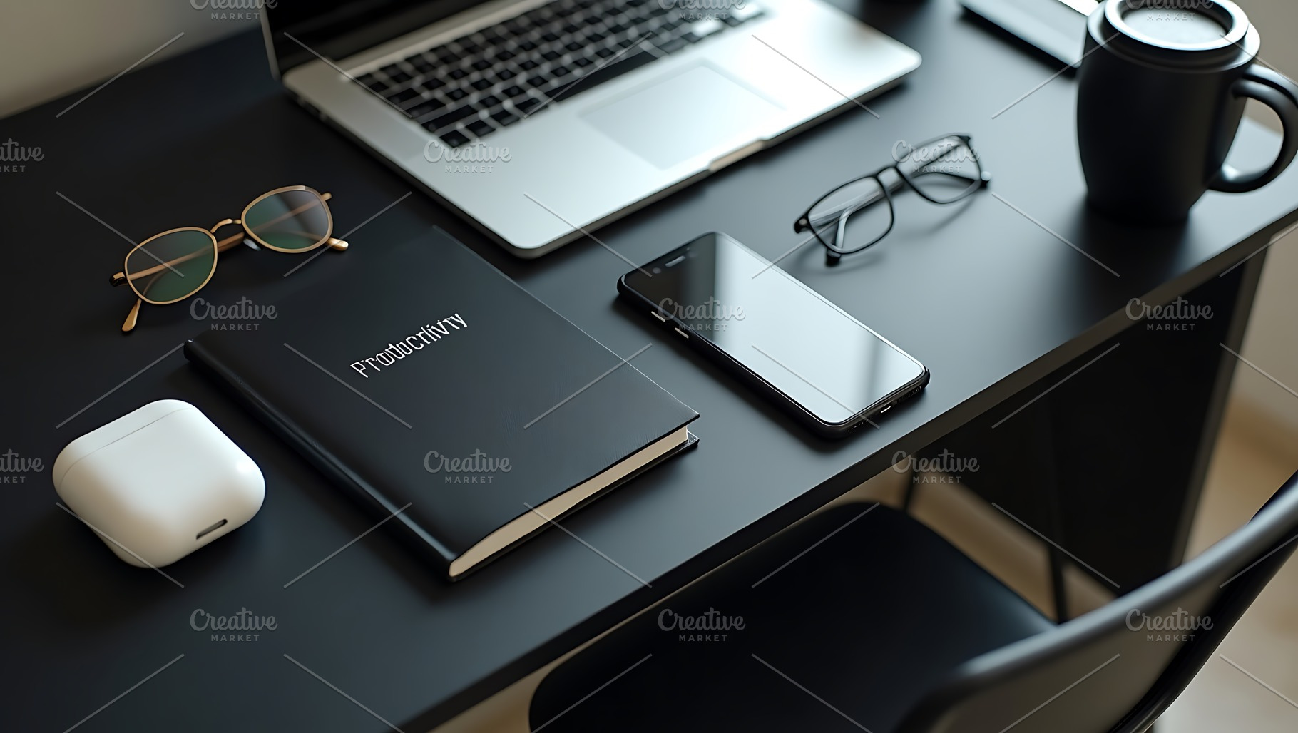 Minimalist Black Productivity Desk, a Photo by Artonix