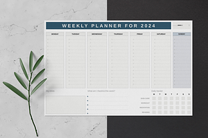 Weekly Desk Planner 2024 Template