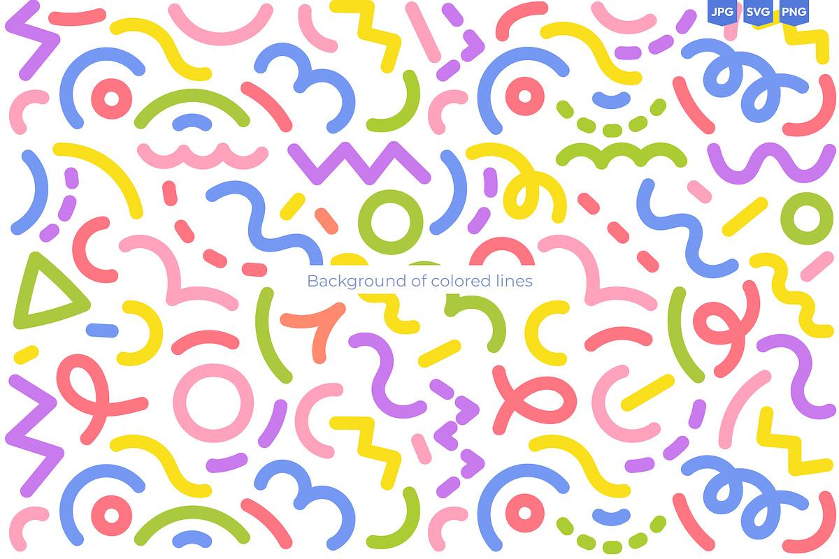 Colorful Line Doodles, Vector Set, a Decorative Illustration by Ilia Design (Photo 5 of 6)