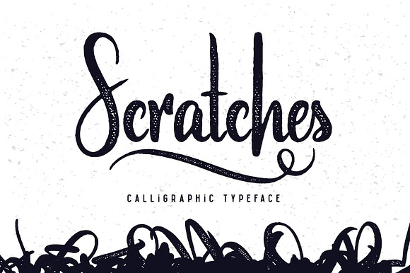 Scratches calligraphic font preview 7