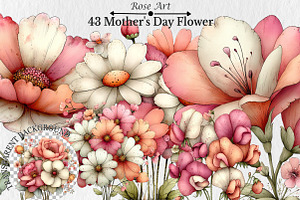 Mother's Day Flower Clipart, a Seasonal Illustration by Rose Art