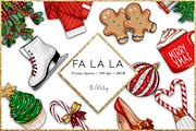 Christmas Clipart Png set, a Decorative Illustration by The GG Shop (Thumbnail 1 of 9)