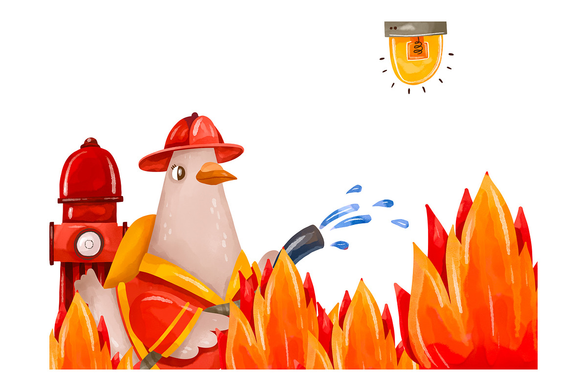 Firefighter Goose Clipart Set, a Technology Illustration by the_myro (Photo 4 of 13)