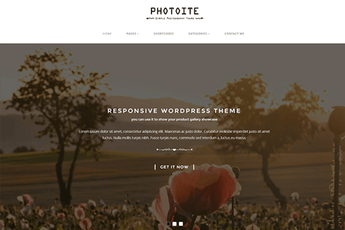 Photoite Photography WordPress Theme, a WordPress Template by PCMShaper