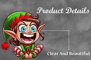 Christmas Crazy Elf PNG Clipart, a Seasonal Illustration by Craft Nest (Thumbnail 3 of 5)
