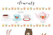 Tea time. Lovely vector set., an Animal Illustration by Anyuka (Thumbnail 2 of 6)