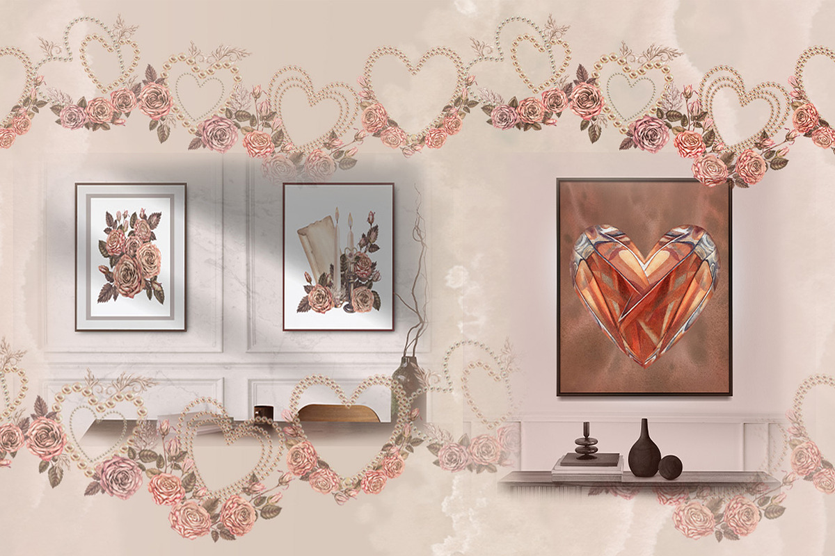 Love&Rose botany vintage watercolor, a Decorative Illustration by EL_SUHOVA (Photo 8 of 13)