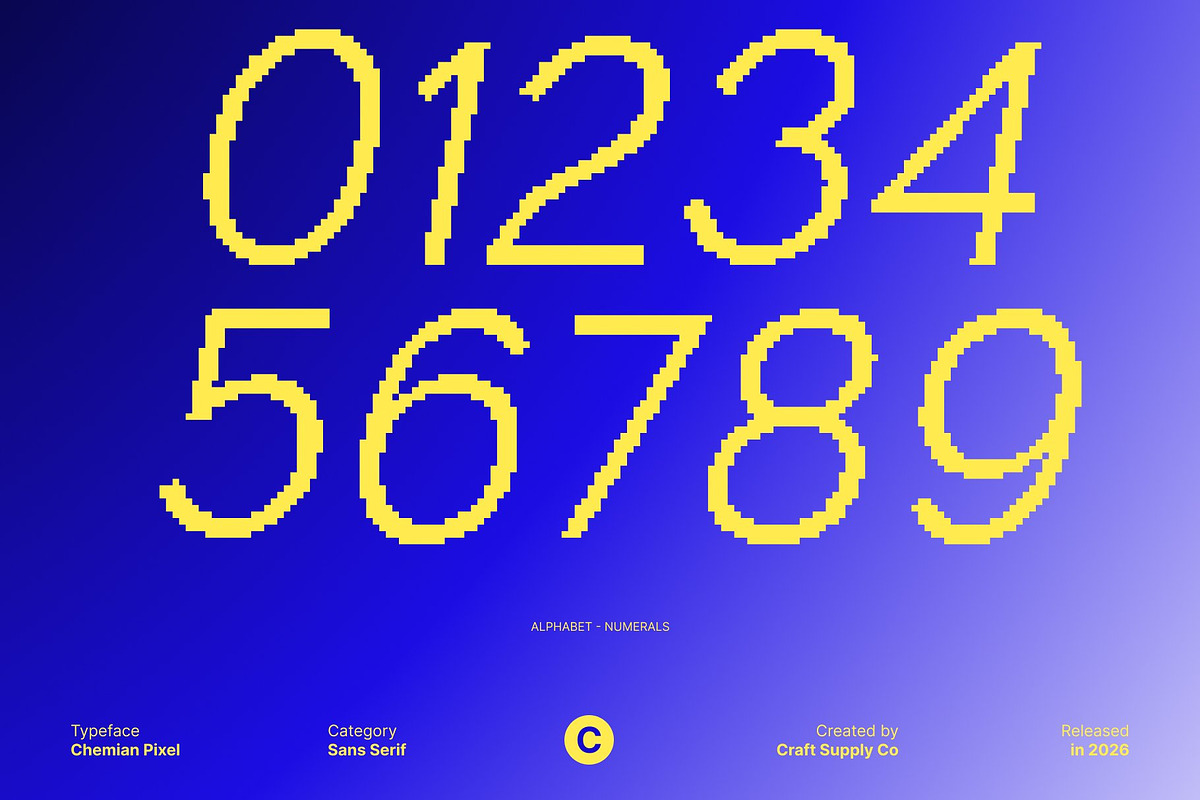 Chemian Pixel, a Sans Serif Font by Craft Supply Co. (Photo 5 of 8)