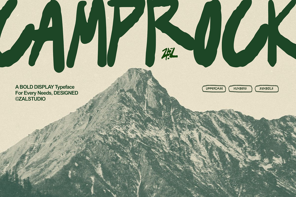 Camprock - Display Bold Typeface, a Sans Serif Font by ZAL STUDIO (Photo 1 of 3)