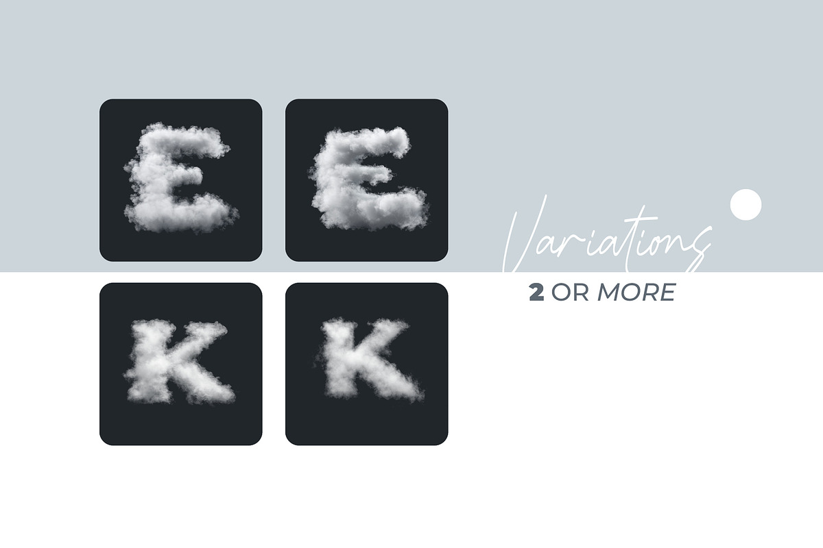 Cumulus Clouds Letters Overlays, a Symbol Font by PhotoSpirit (Photo 2 of 8)