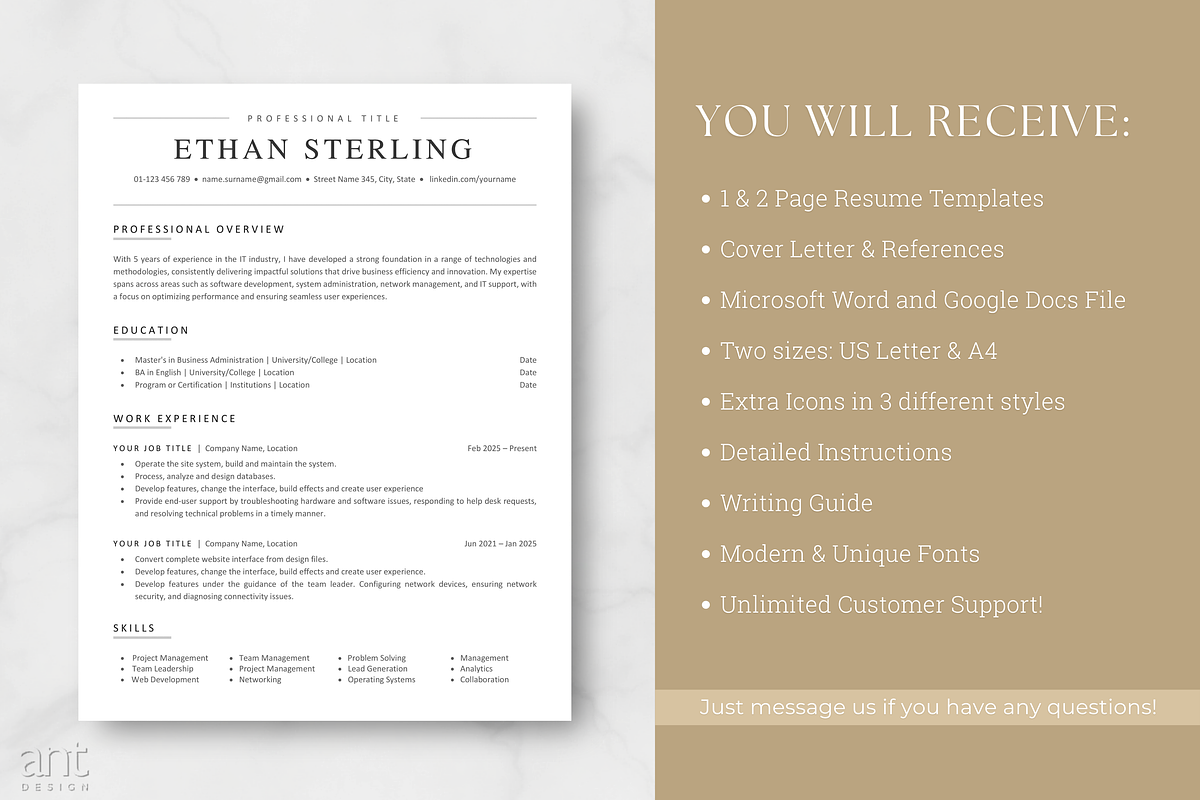 ATS Resume Template - Ethan, a Resume Template by AntDesignStudio (Photo 7 of 9)
