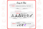 Camping Icons - Dingbat Font, a Symbol Font by WADLEN (Thumbnail 4 of 7)