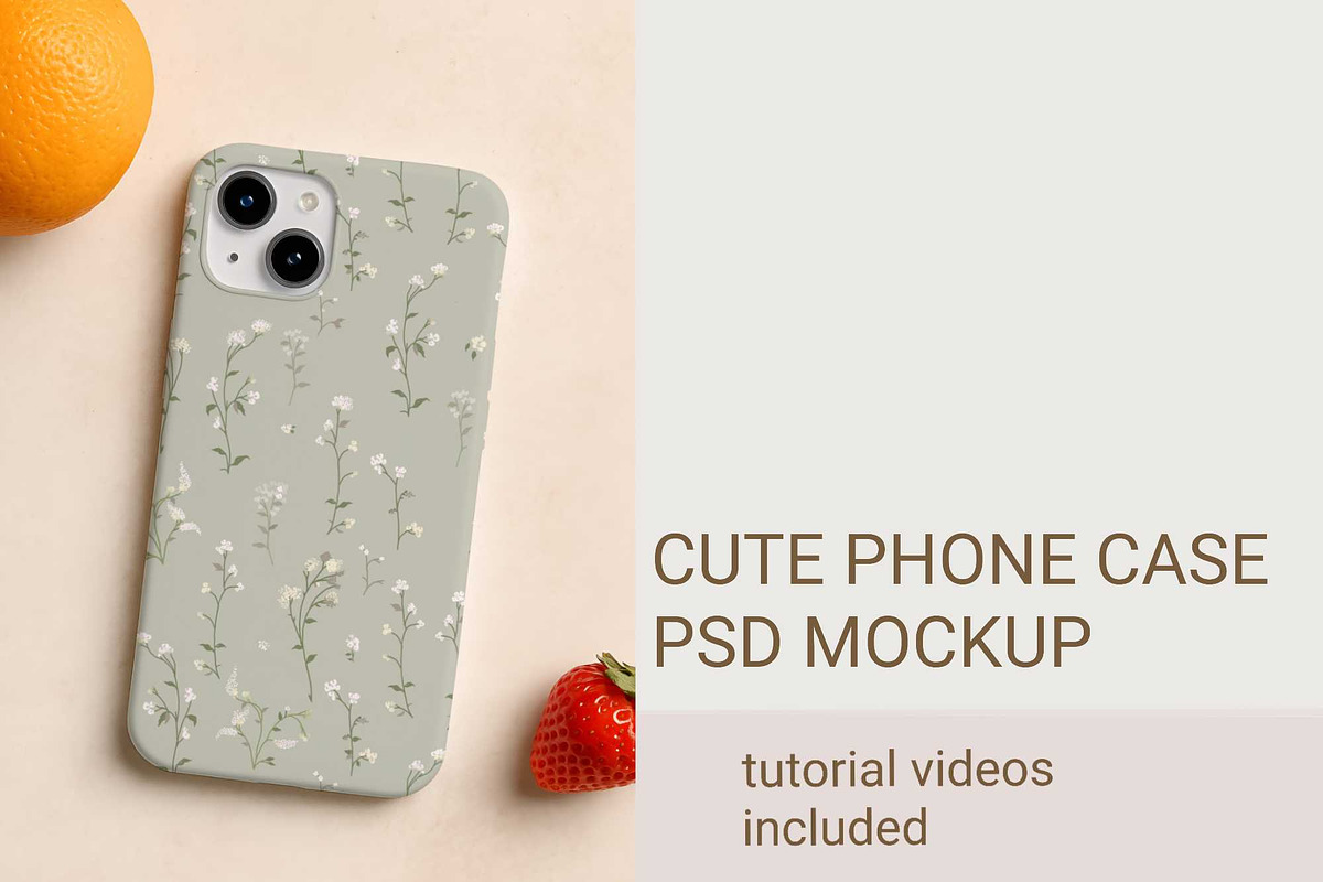 Cute Phone case mobile cover mockup, an iPhone Mockup by jenartstudio (Photo 2 of 3)
