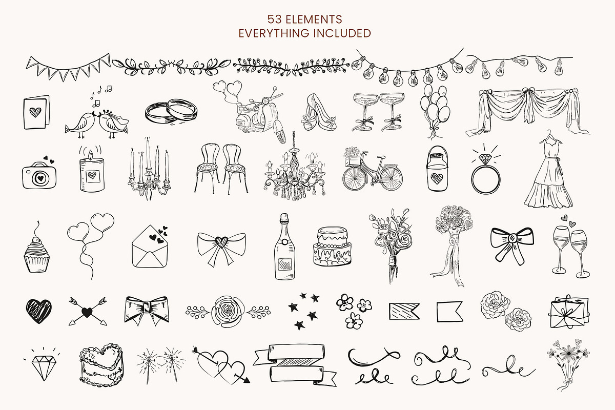 Hand-Drawn Wedding Clipart, an Object Graphic by Imageblend (Photo 2 of 5)