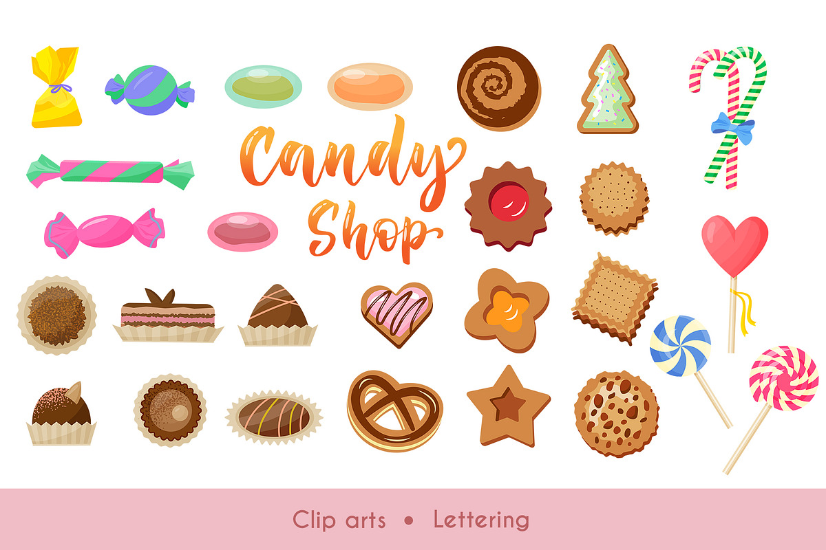Candies and Cookies Clipart Set, a Pattern Graphic by Natali_Zhy (Photo 7 of 7)