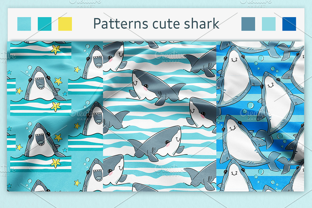 Cute Shark design print, an Illustration by Sweet_print (Photo 4 of 4)