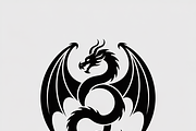 A bold dragon silhouette logo, an Illustration by Amazin_art (Thumbnail 3 of 16)