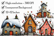 Whimsical Christmas House Clipart, an Illustration by Libby Wishes (Thumbnail 6 of 7)