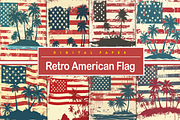 Retro American Flag, a Background Graphic by Printable Treasure (Thumbnail 1 of 3)