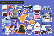 BOLD COFFEE: clipart, stickers, a Food Illustration by Elliko shop (Thumbnail 6 of 9)