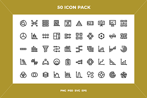 Charts and diagrams icons, an Outline Icon by Wencory