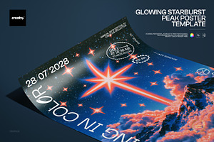 Glowing Peak Poster Template, a Poster Template by creatsy5