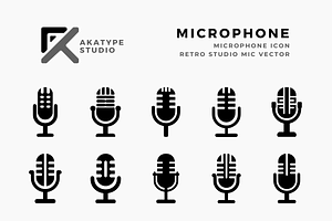 Microphone Icon Vector, an Icon by Akatype Studio