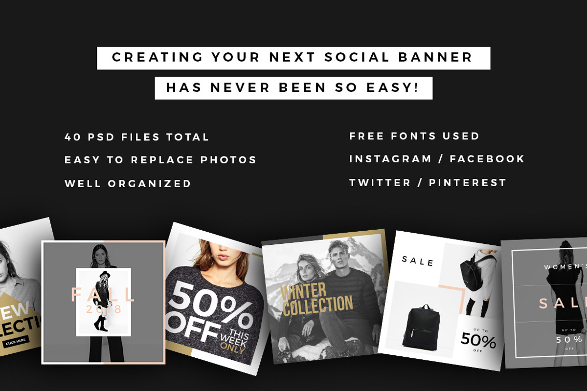 Fashion Social Banner Pack, a Social Media Template by MinimalStudioCo (Photo 2 of 6)