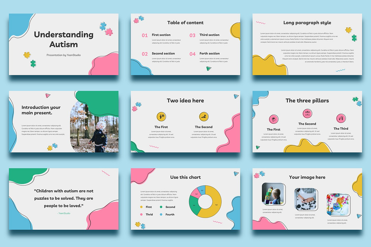 Autism Presentation Template, a Presentation Template by BumbleGraph Studio (Photo 2 of 5)