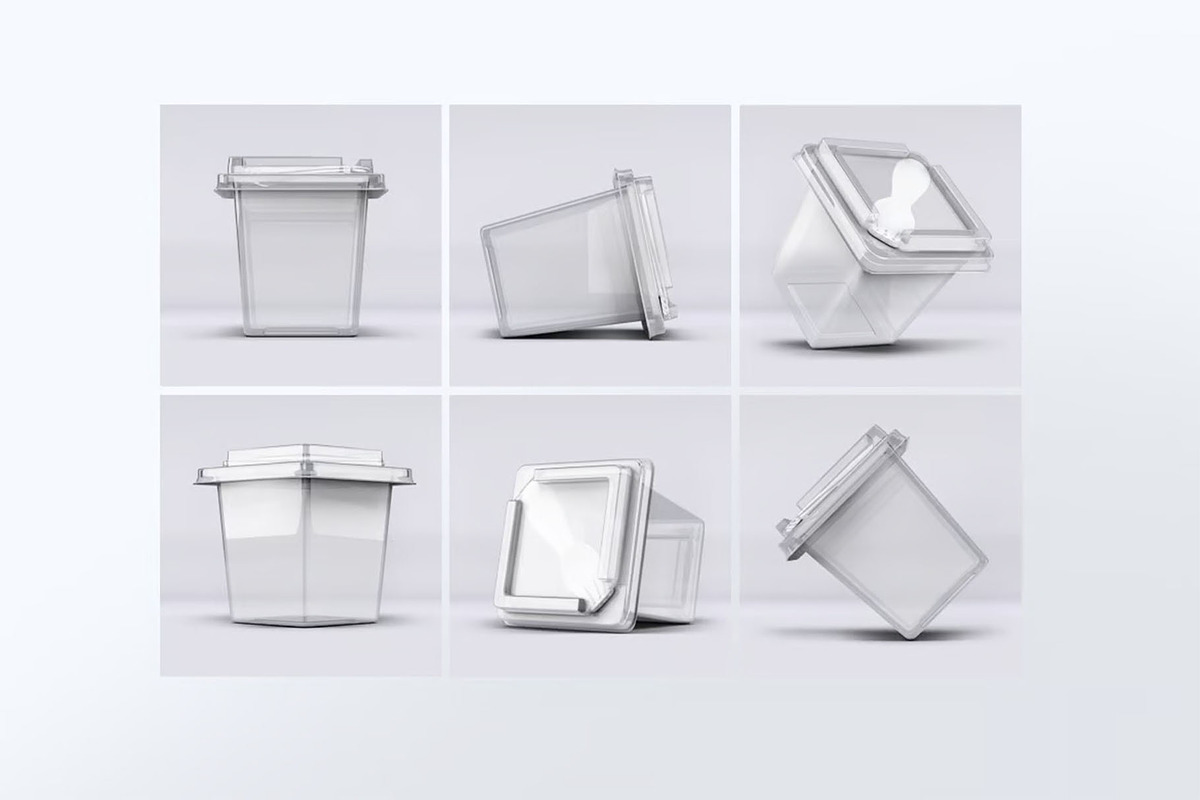 Transparent Food Box Mock-Up, a Packaging Mockup by DesignRushMarket (Photo 2 of 7)