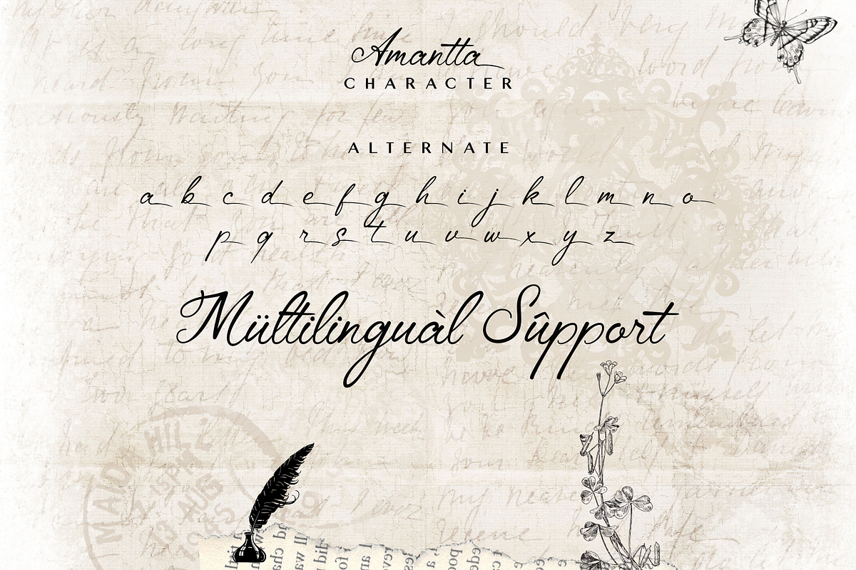 Amantta Script Font, a Script Font by BumbleGraph Studio (Photo 5 of 10)