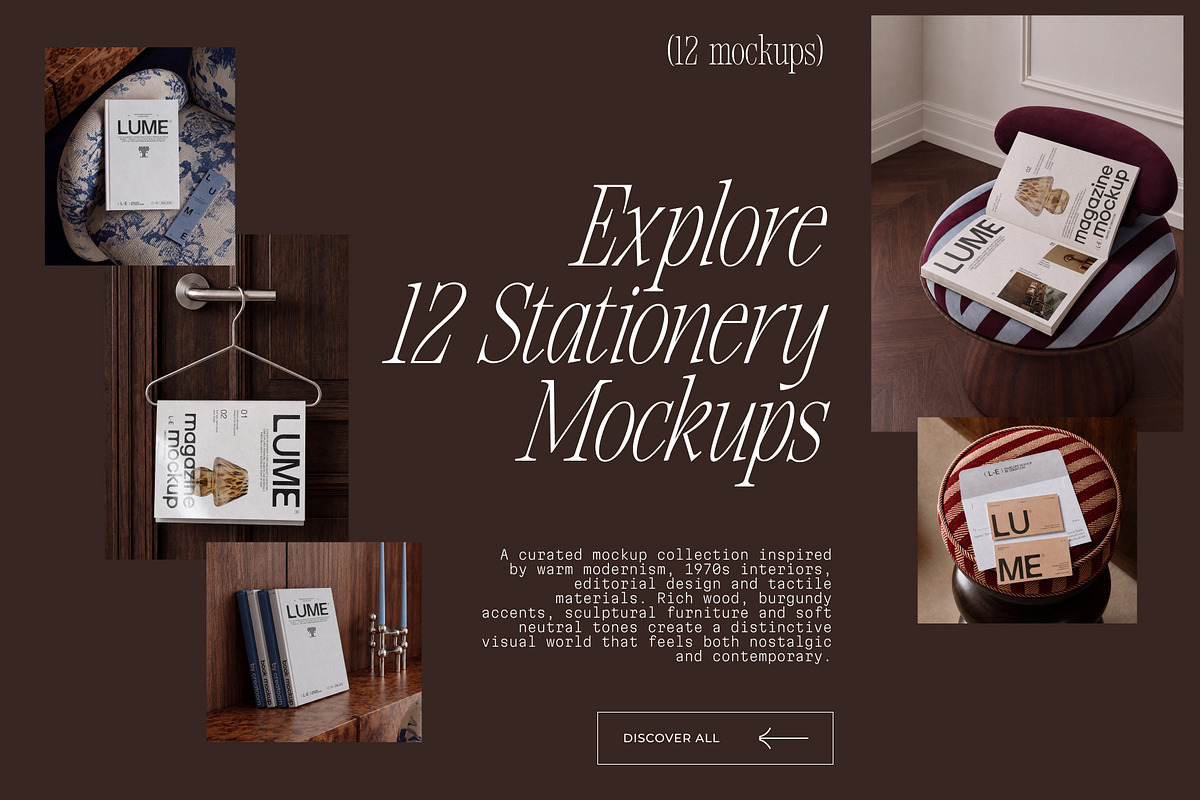 LUME - Stationery Mockups (12 PSD), a Books & Magazine Mockup by Creatoom (Photo 2 of 13)