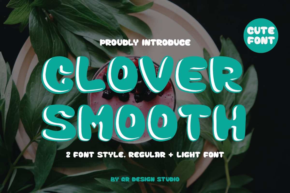Clover Smooth - Bubble Fonts, a Handwritten Font by QR Design Studio (Photo 1 of 8)