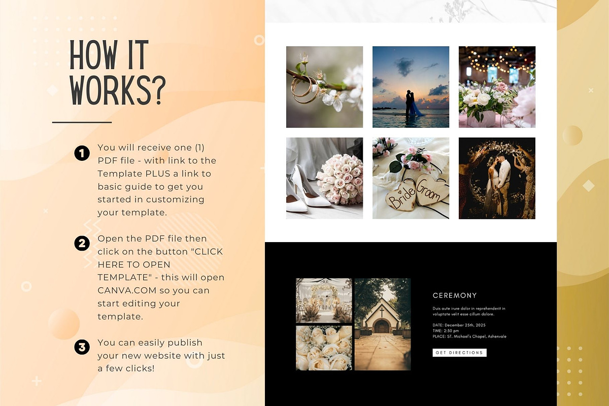 Wedding Invitation Website Template, a Landing Page Template by Kromatic Design Studio (Photo 3 of 8)