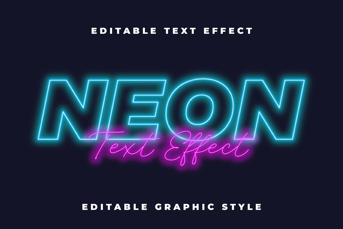 Neon Glow Lines Text Effect