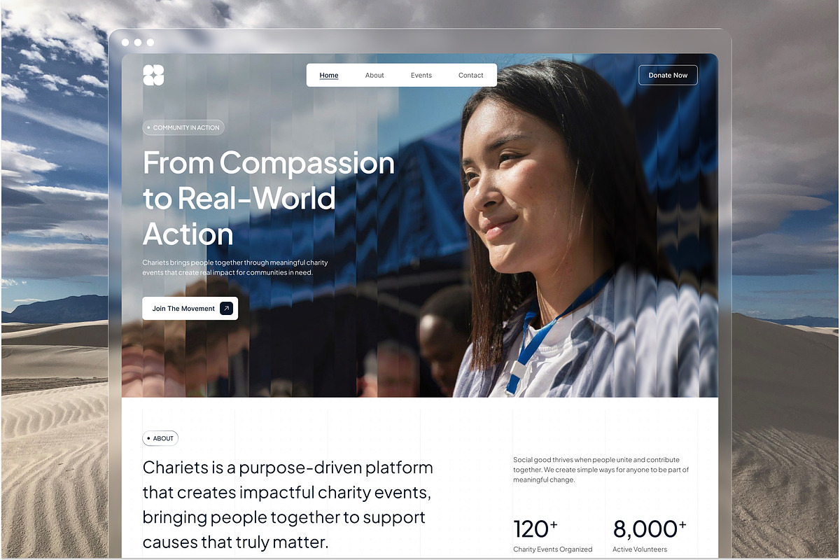 Non-Profit Charity Website UI Figma, an UI Kit Template by peterdraw (Photo 1 of 7)