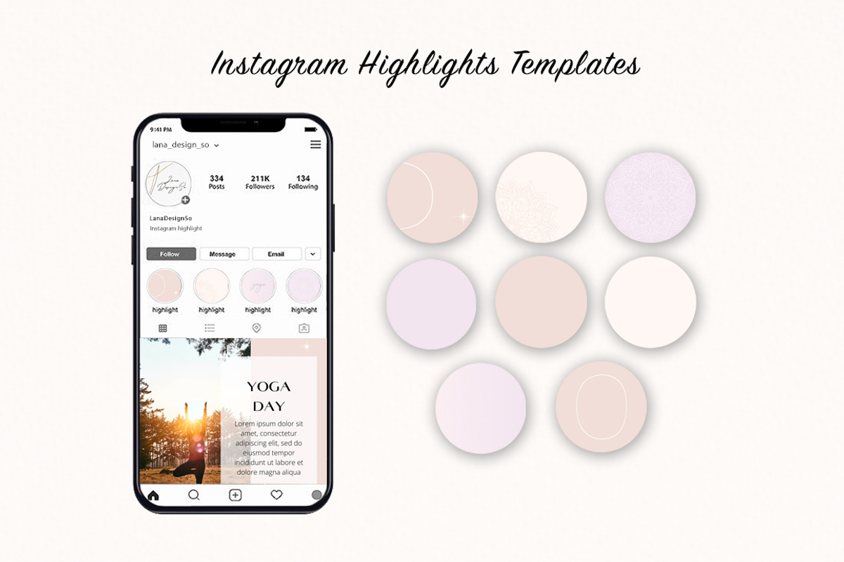 Instagram Yoga Templates Canva, a Social Media Template by SvetaArtStore