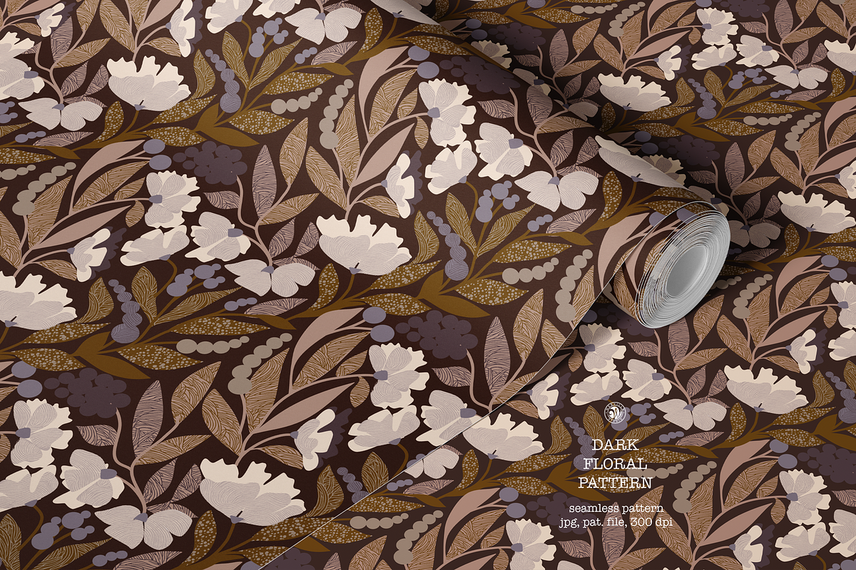 Dark Floral Pattern, a Pattern Graphic by Bloomart Studio