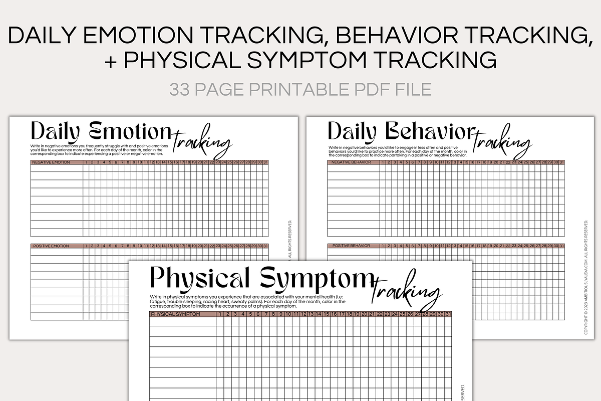 Mental Health Journal Printable PDF, a Stationery Template by Ambitiously Alexa (Photo 4 of 5)