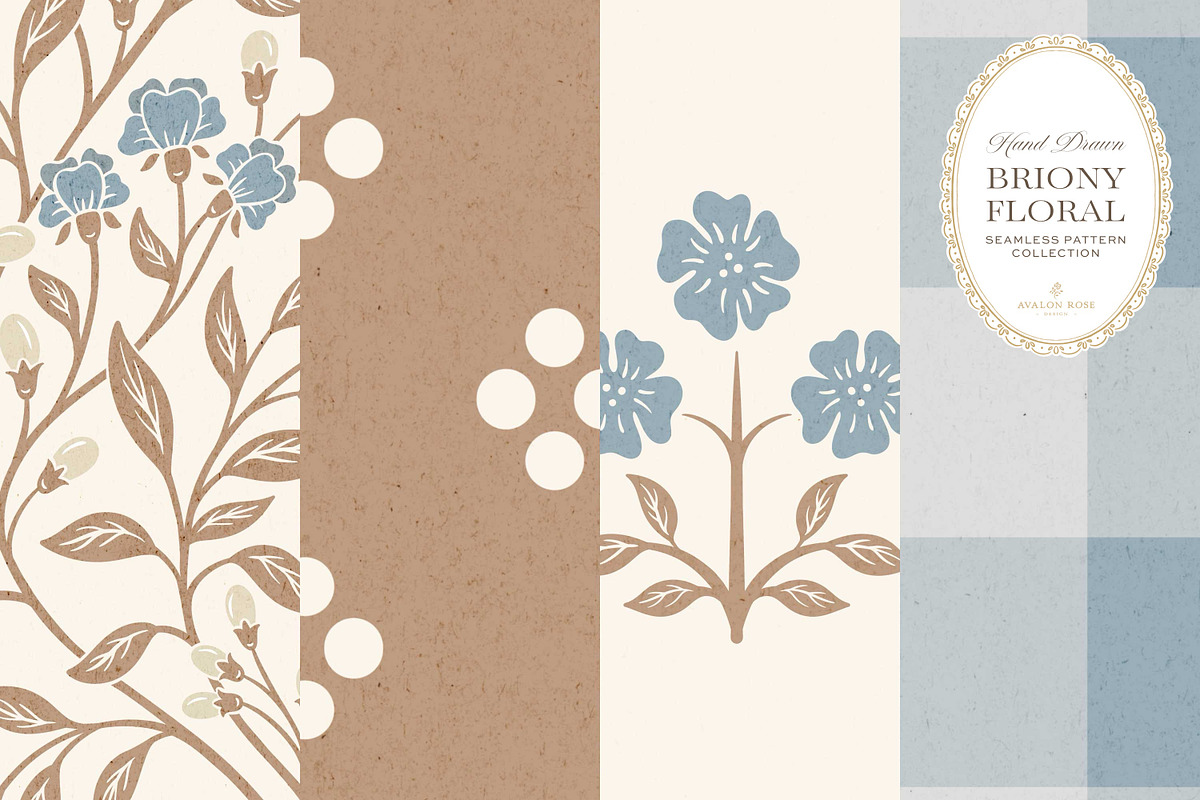 Farmhouse Blue Beige Floral Patterns, a Pattern Graphic by Eclectic Anthology (Photo 12 of 12)