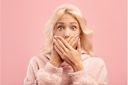 Oops. Portrait of shocked lady, a Person Photo by Prostock-Studio