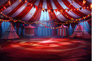 Colorful Circus Tent Interior with, a Background Photo by LaVika